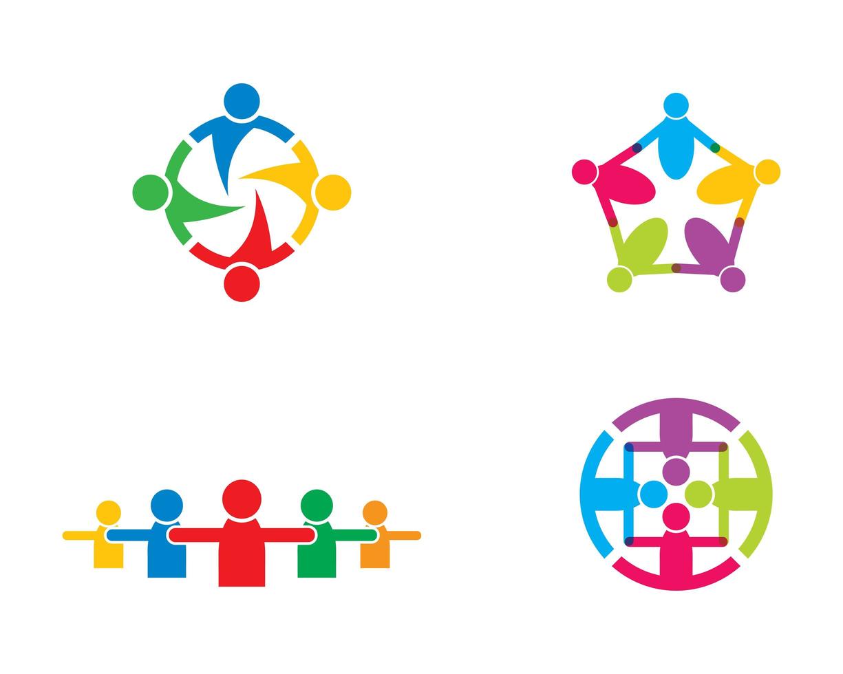 Community connection logo set vector