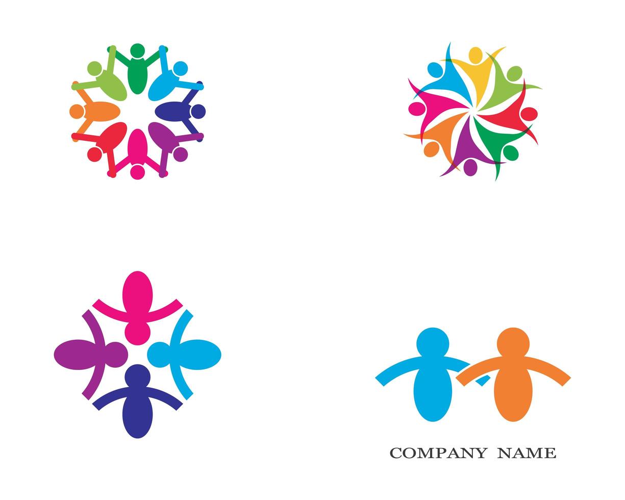 Community social logo icon set vector