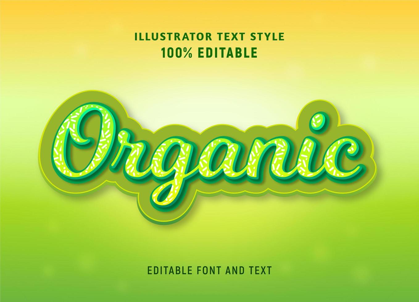 Organic green sprinkle pattern etditable text vector