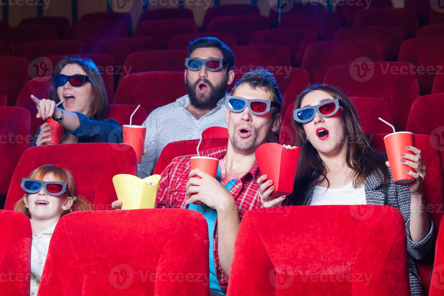 The people's emotions in the cinema photo