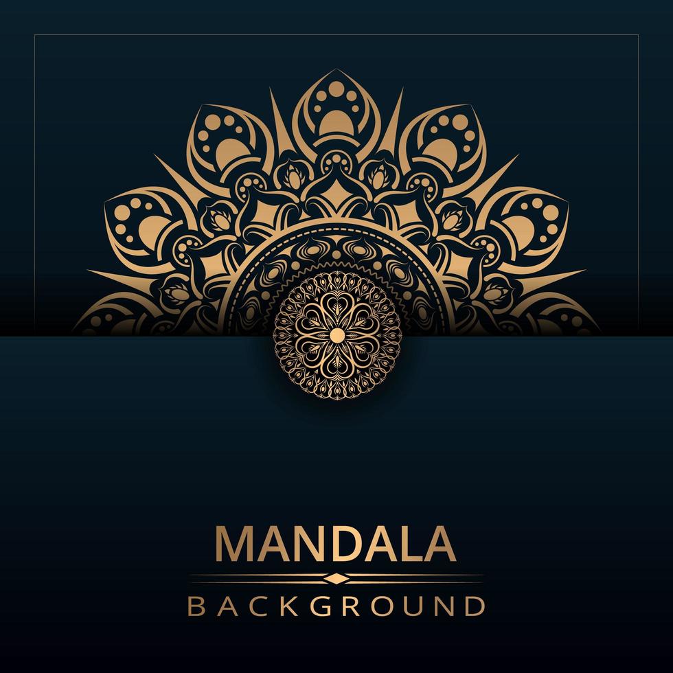 Half mandala design background vector