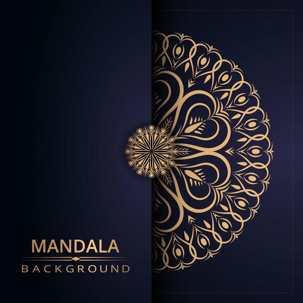 Mandala background with golden arabesque style vector