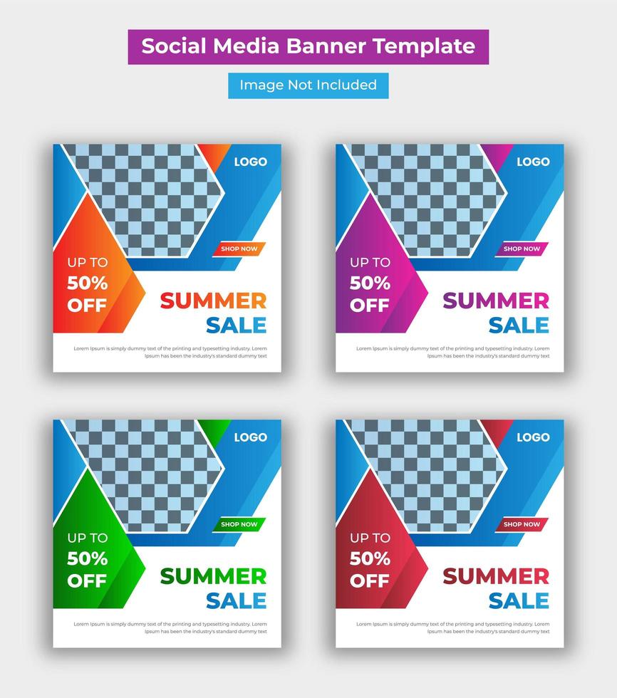 oferta social banner de verano vector