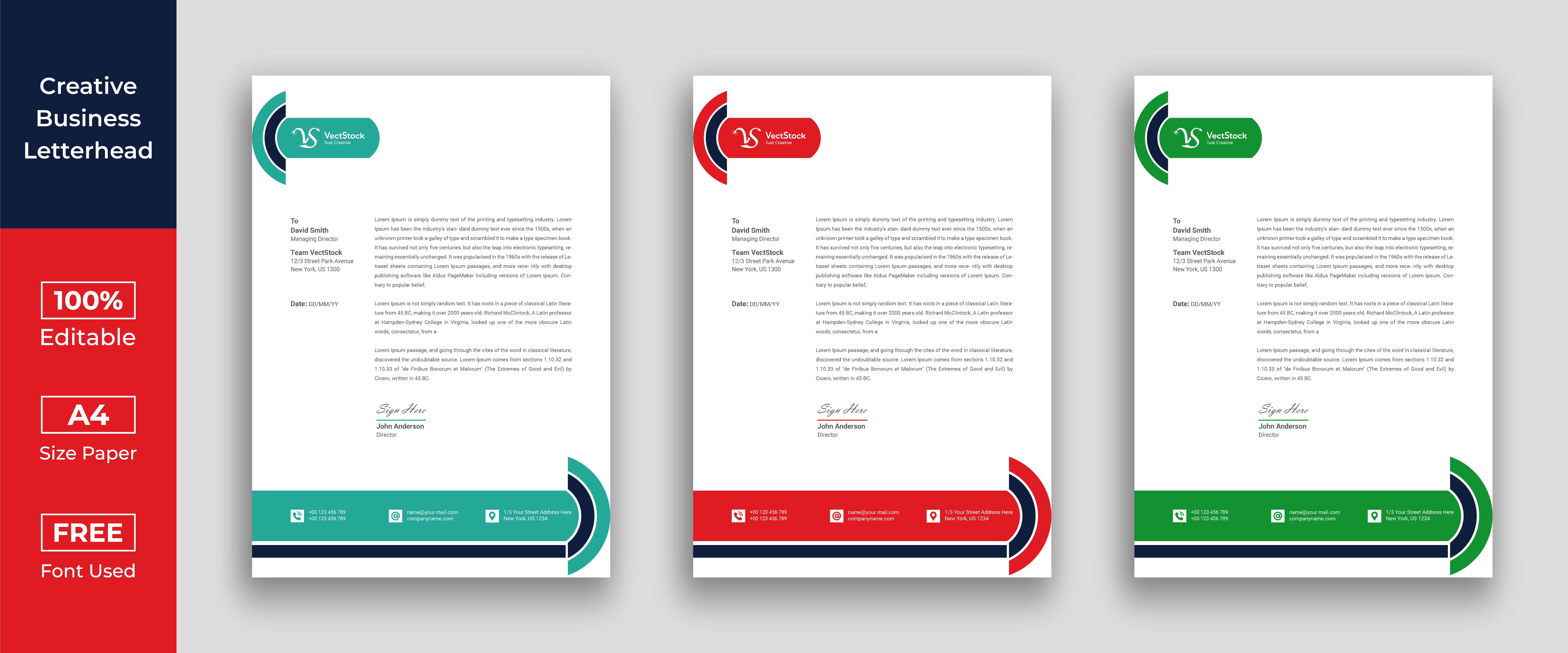 Letterhead template with various colors. 1216125 Vector Art at Vecteezy
