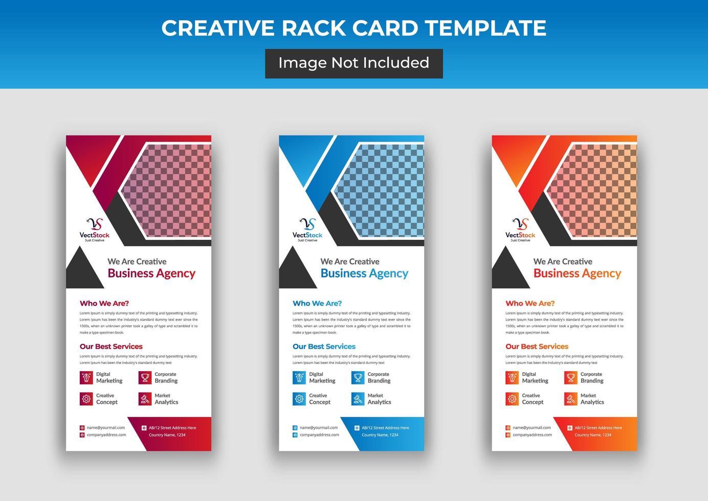 Business rack card template vector