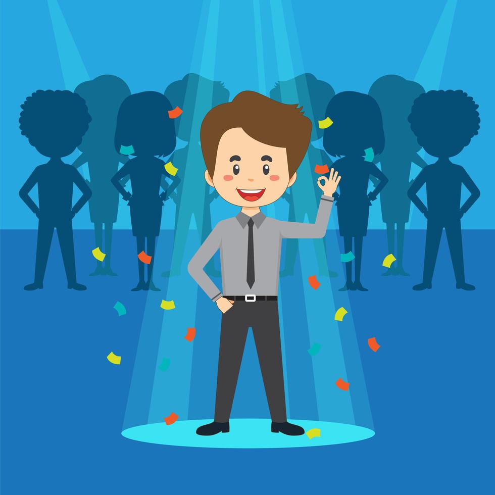 Modern Talent Search Businessman in Spotlight  vector