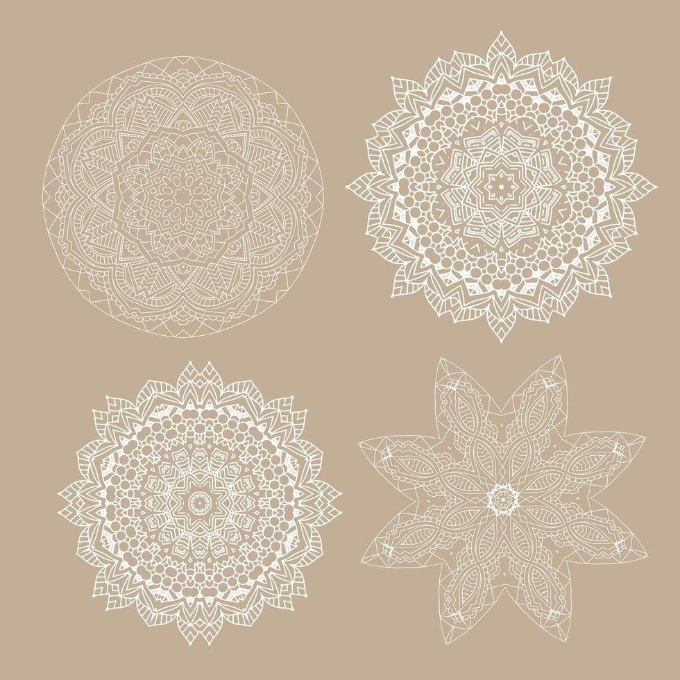 colección de diseños decorativos de mandala vector