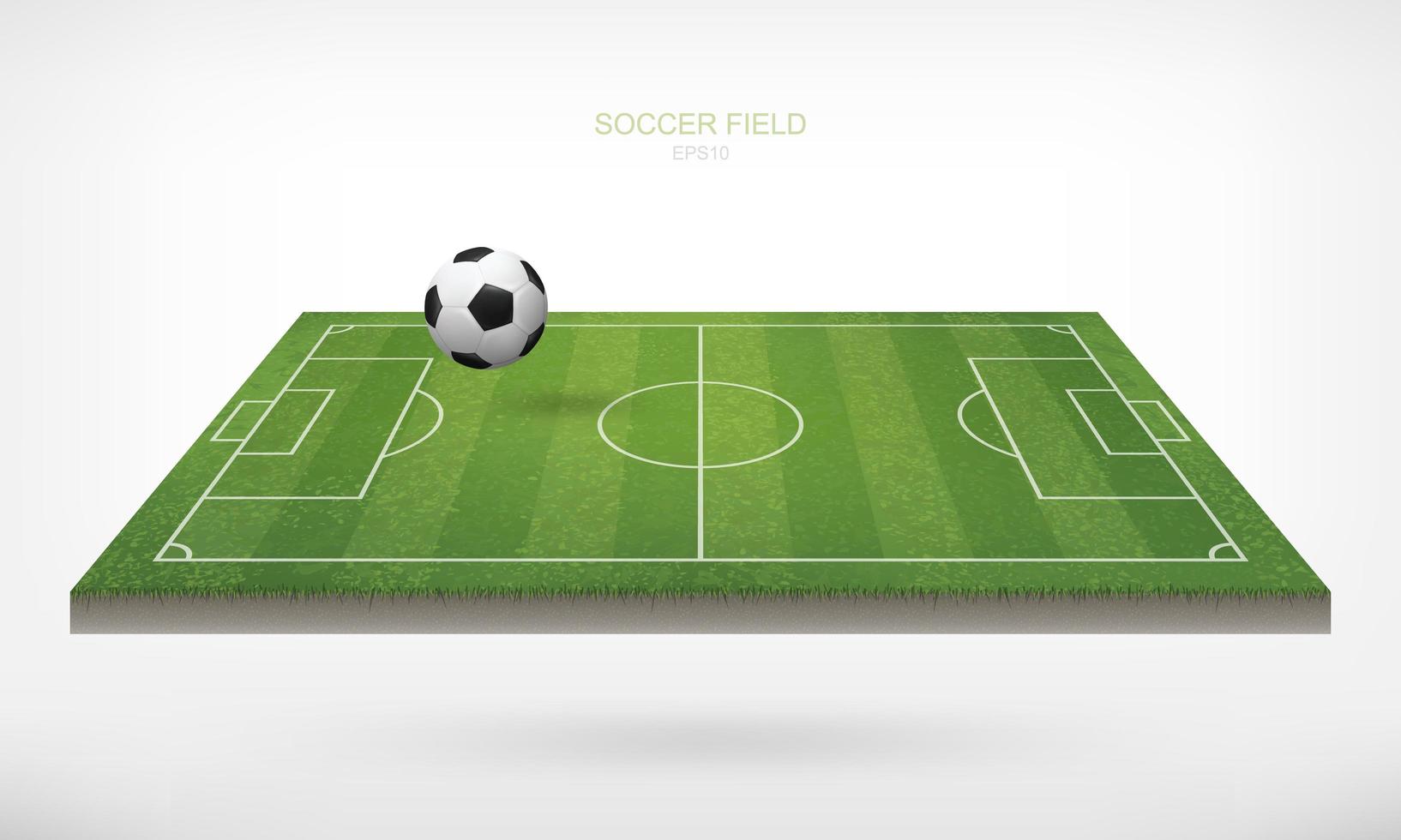 Football Ball on Soccer Field  vector