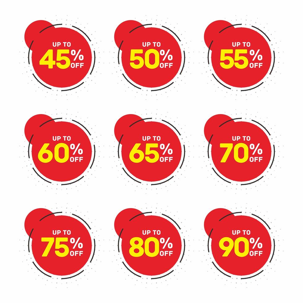 Discount Red Sticker Collection  vector