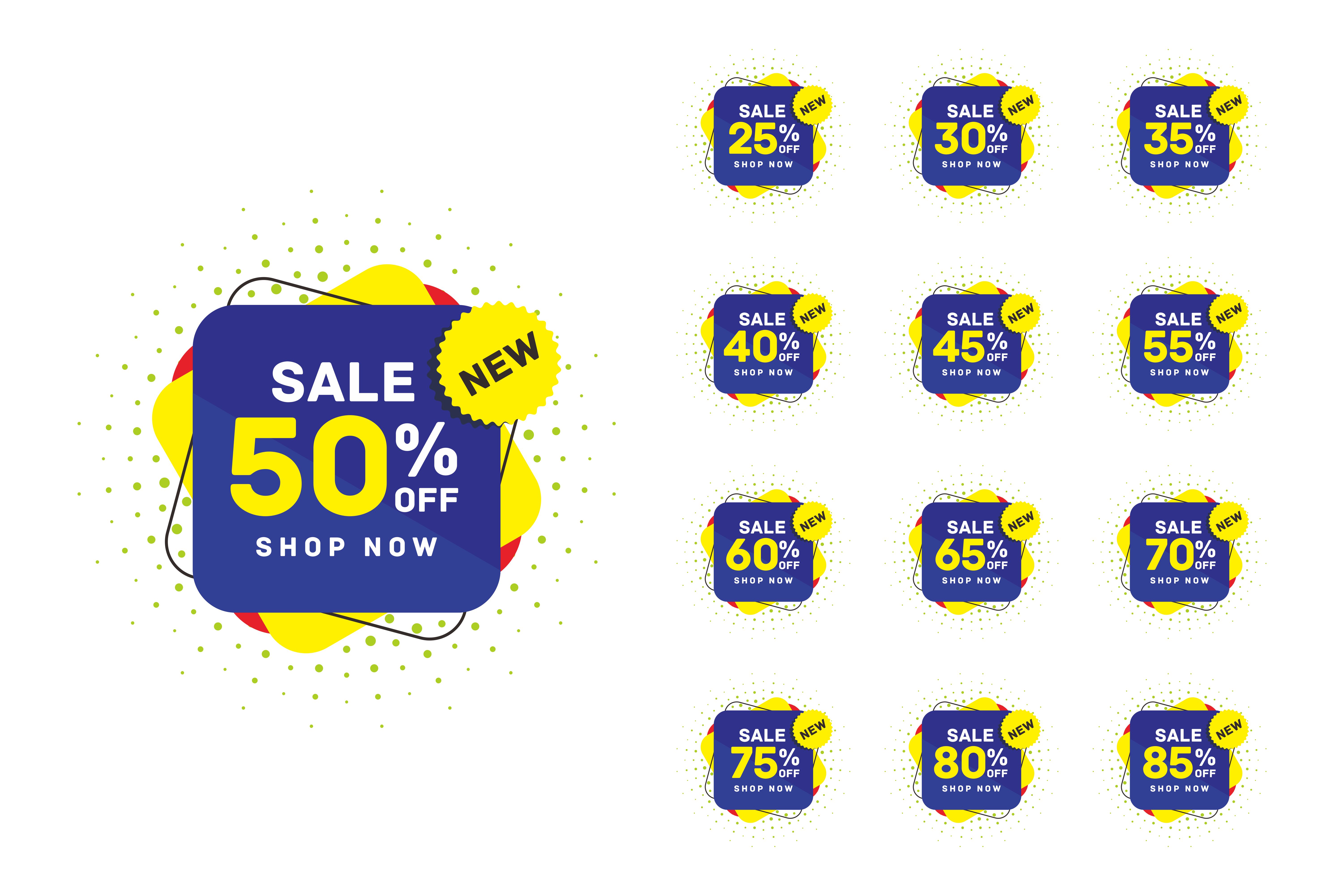 Colorful Discount Label Design Set 1217190 Vector Art at Vecteezy