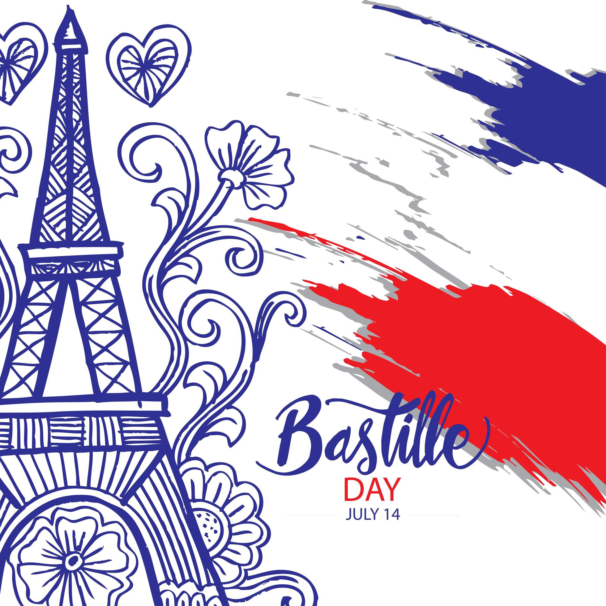 Happy Bastille Day Colorful Poster 1217207 Vector Art at Vecteezy
