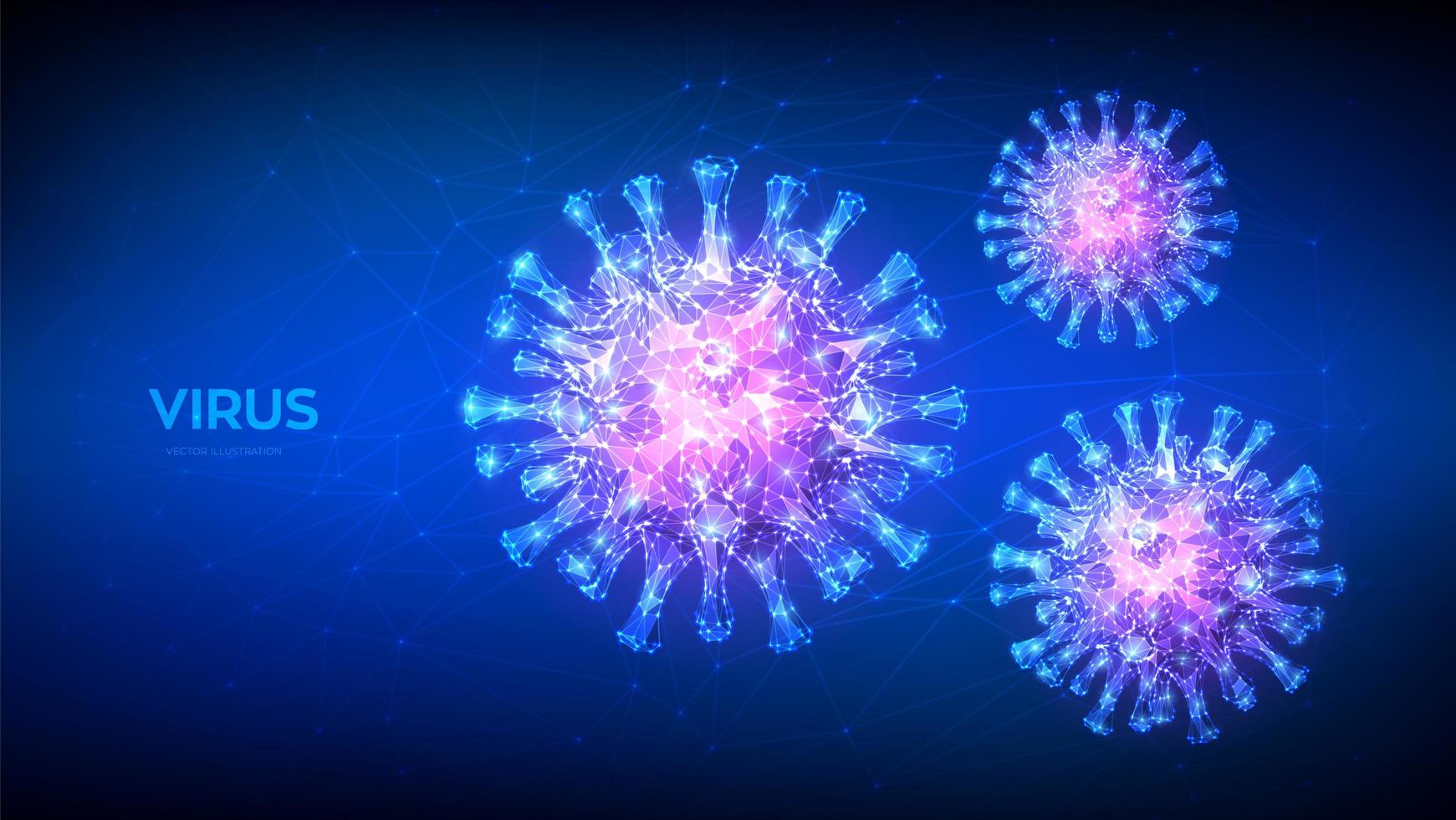 Coronavirus 2019 low polygonal abstract vector