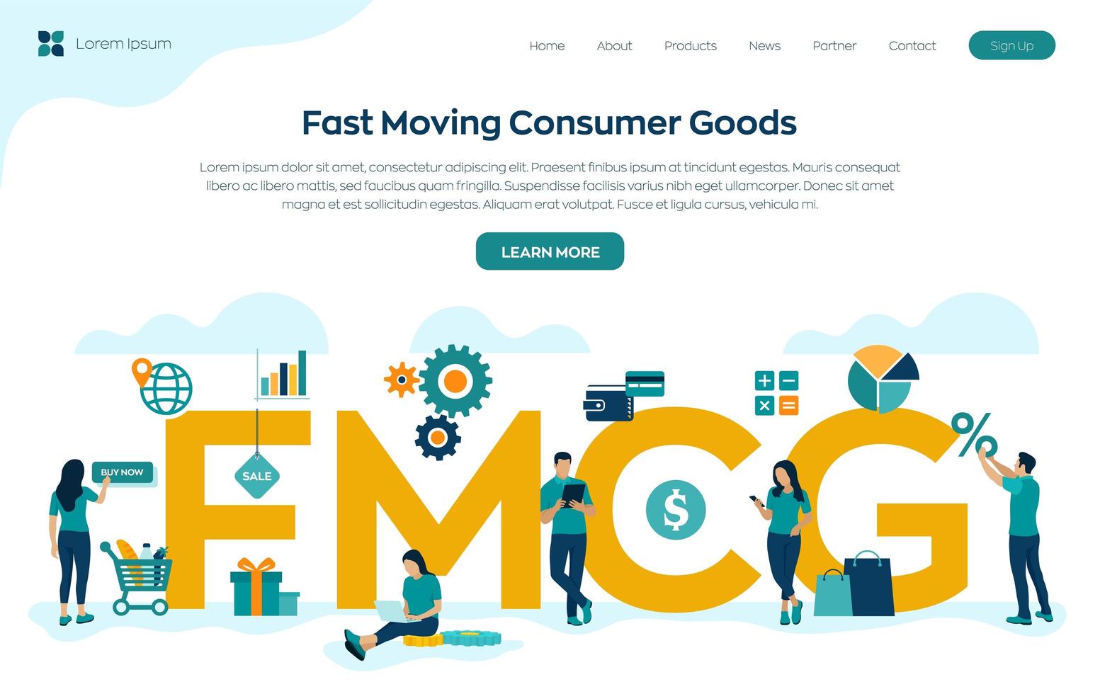 Fast Moving Consumer Goods acronym vector