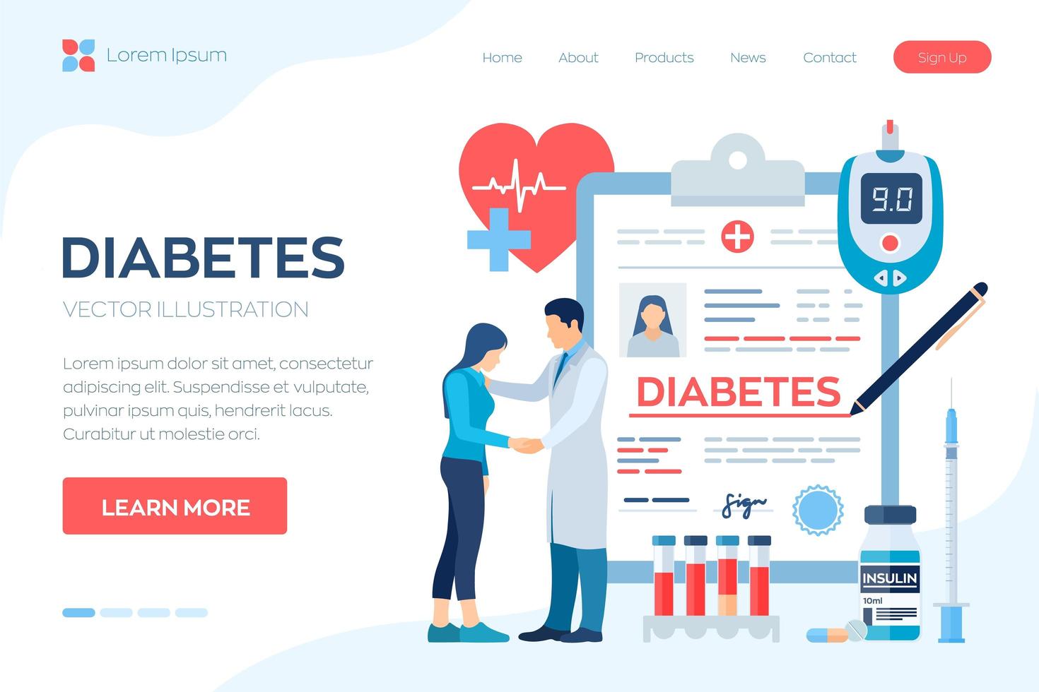 Medical diagnosis - Diabetes vector