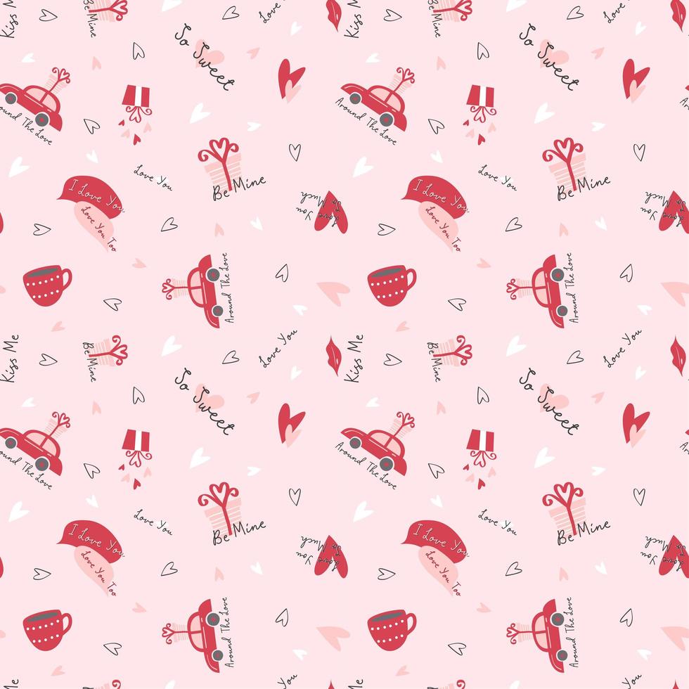 Valentine's Day romantic pattern  vector