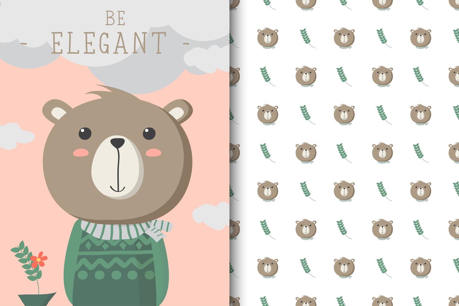 Be elegant bear pattern  vector