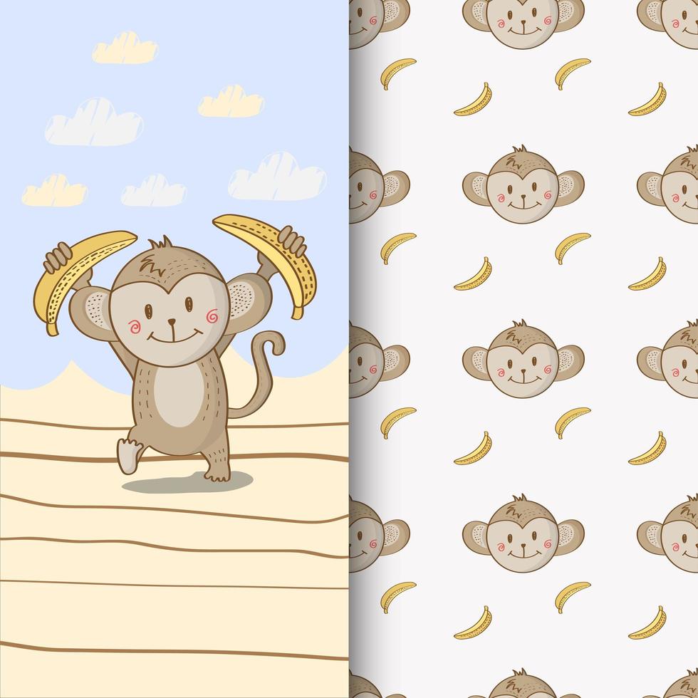 Monkey with Bananas  vector