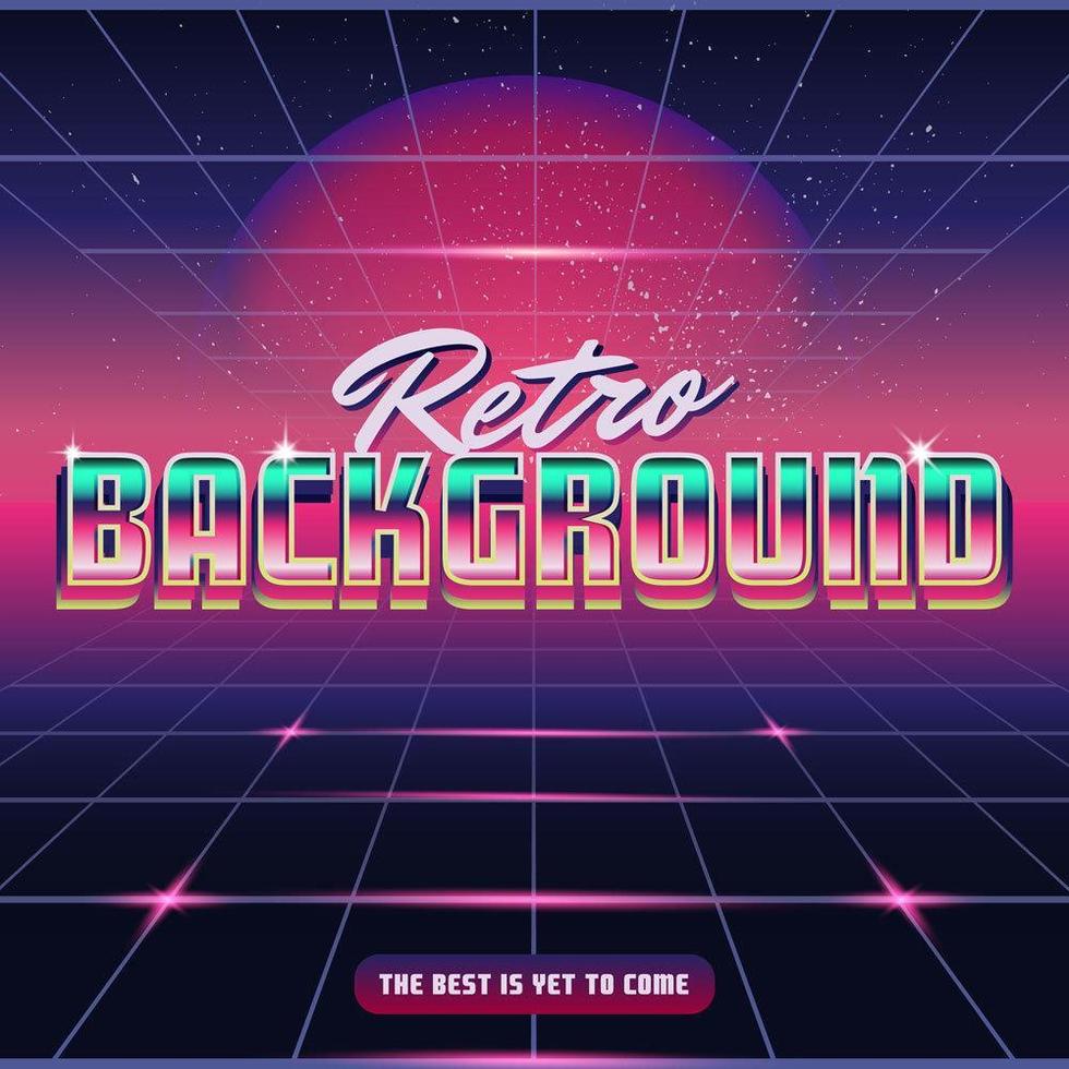 Fondo de diseño retro synthwave vector