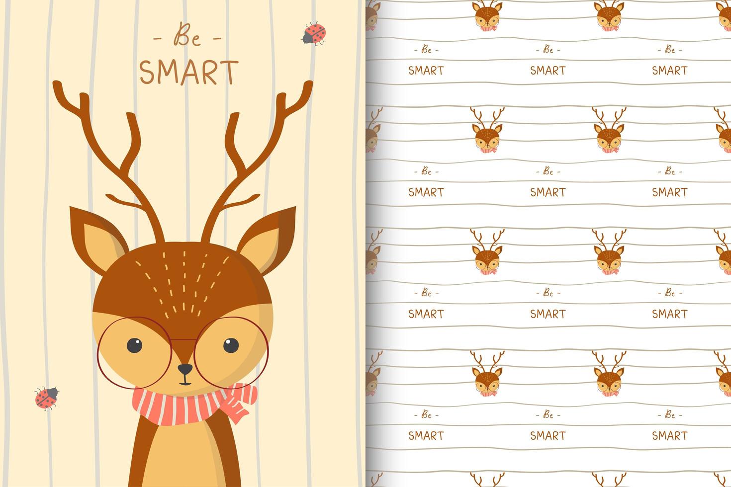 Be Smart Deer Pattern vector