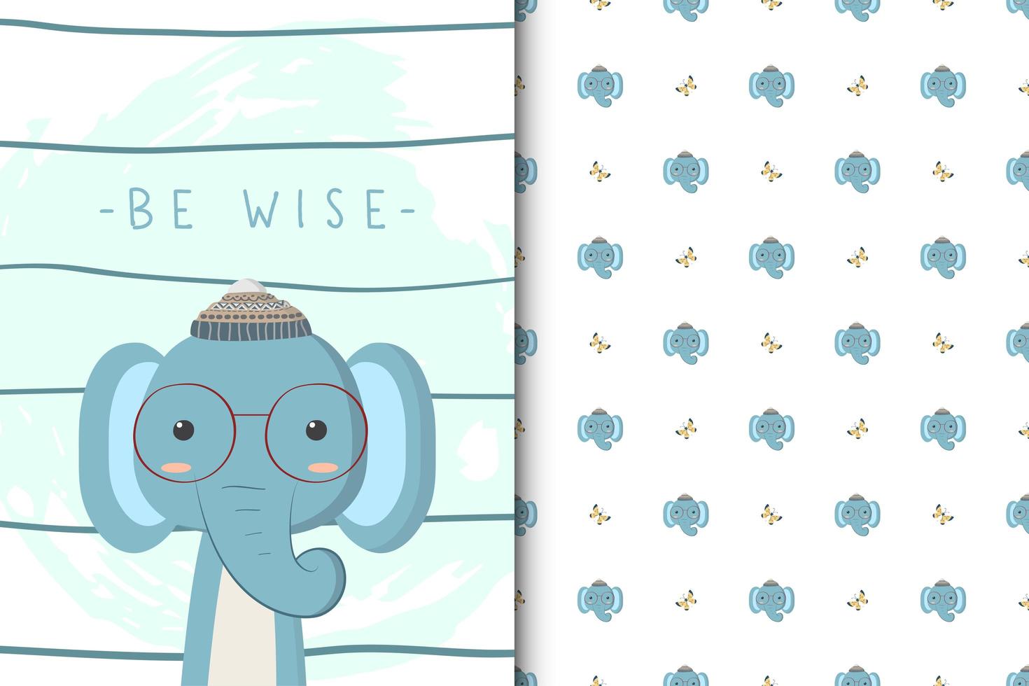 Be wise elephant pattern  vector