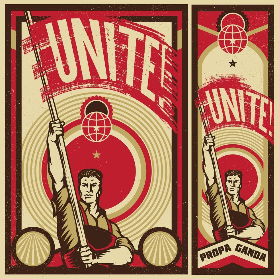 Raising The Propaganda Flag Poster  vector