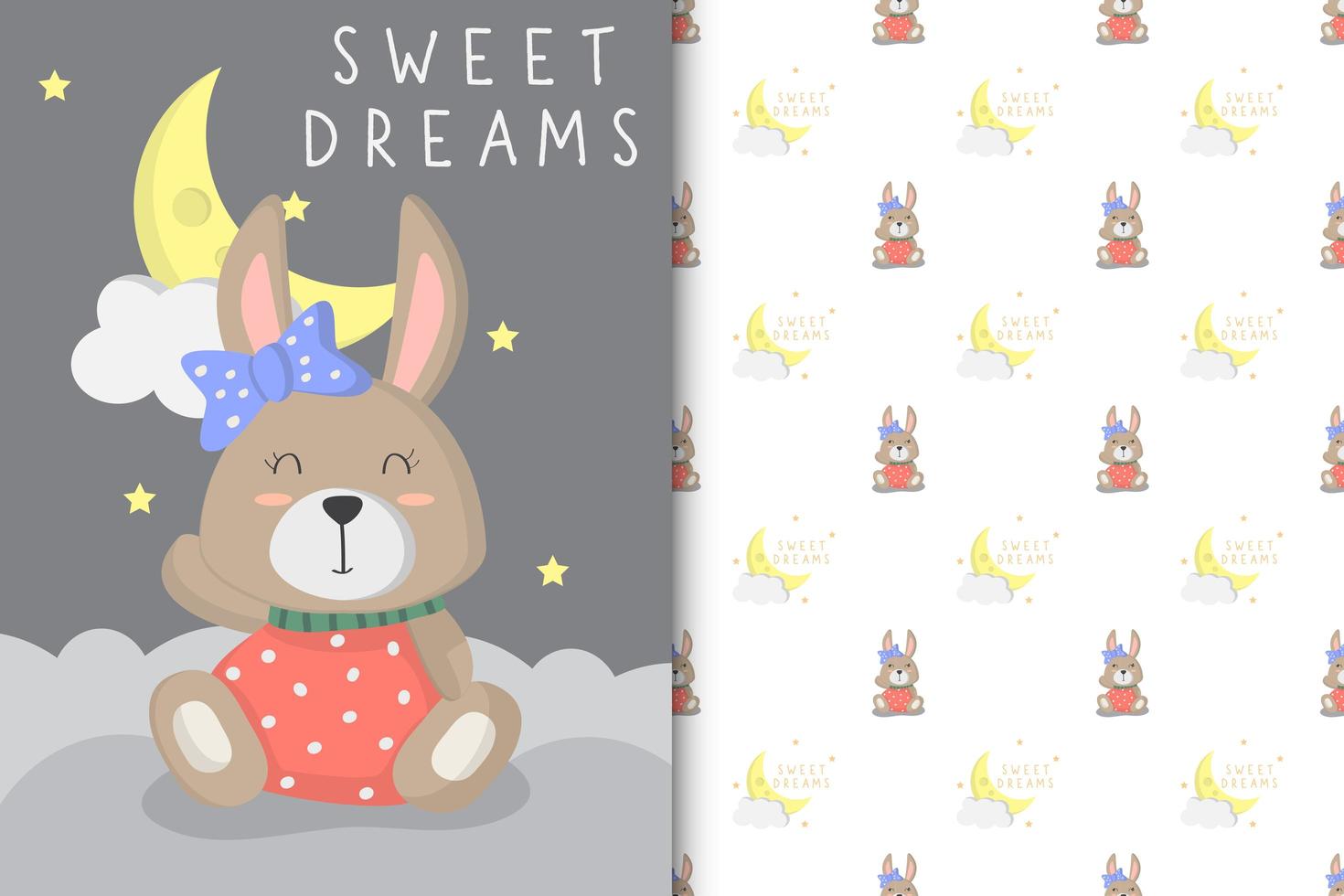 Sweet dreams baby bunny  vector