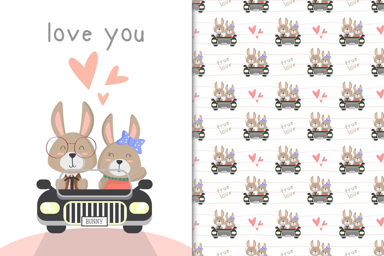 Bunny driving a car  vector