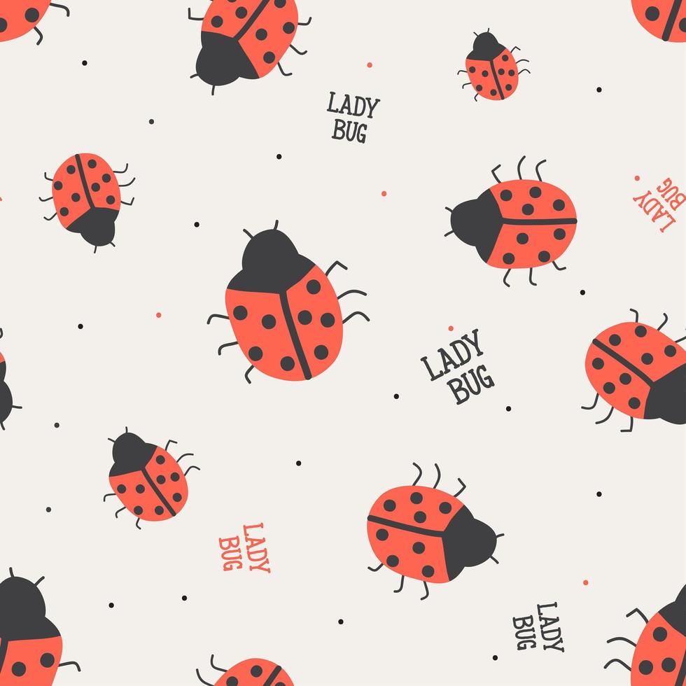 Pattern ladybug in the white backdrop vector