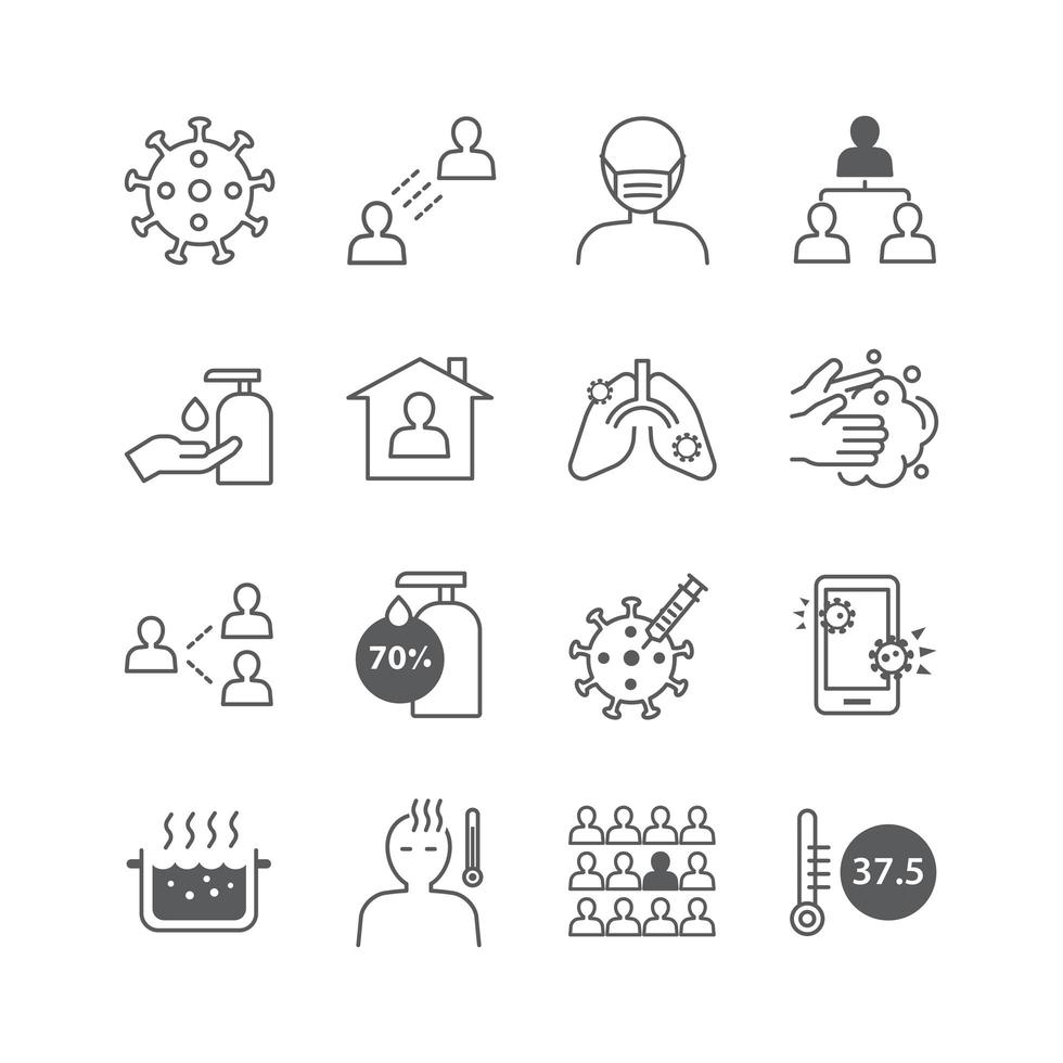 Coronavirus icons set vector
