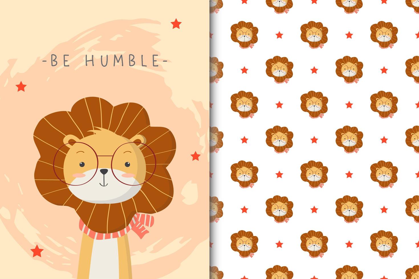 Be Humble Lion pattern  vector