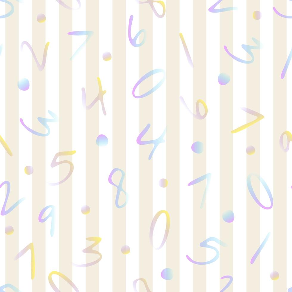 Seamless striped background with gradient numbers  vector