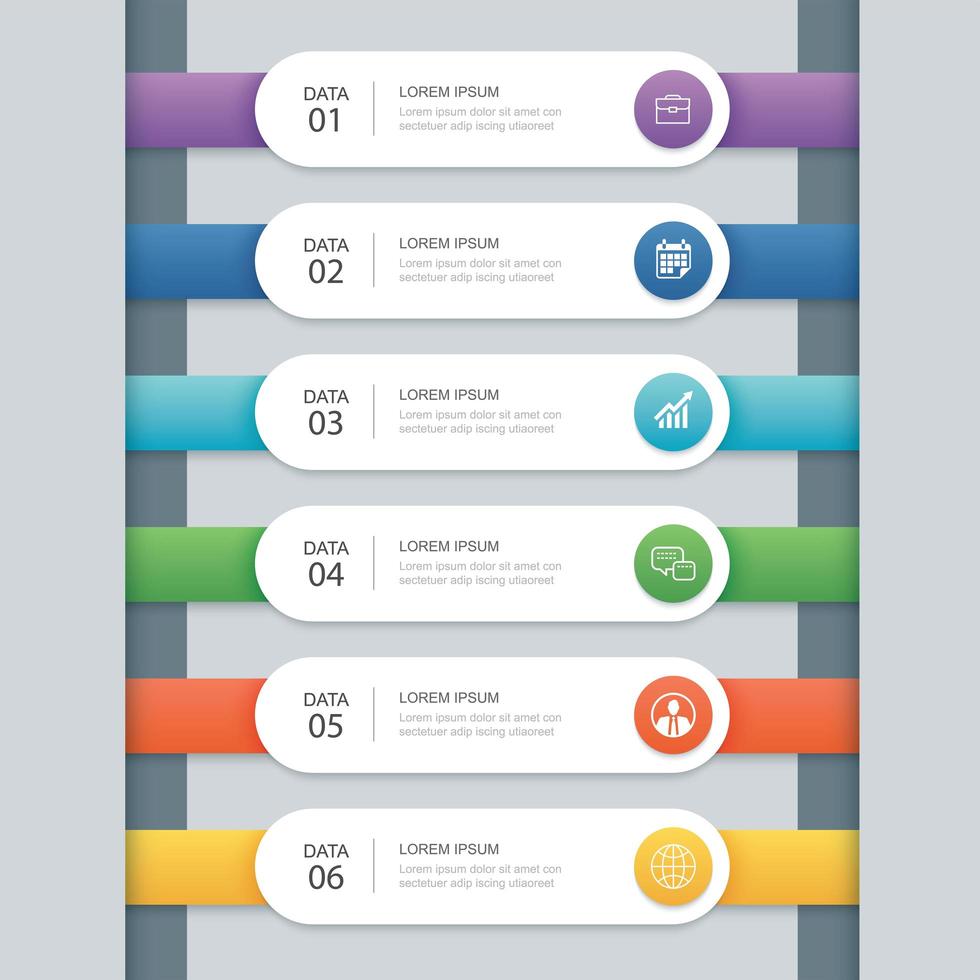 línea de tiempo de infografía con mulitcolors vector