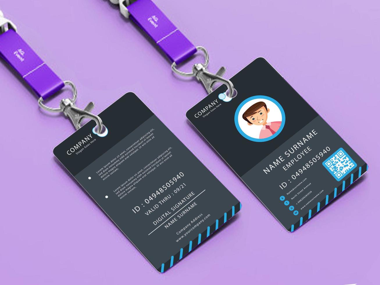 Commercial Usable Employee ID Card Template vector
