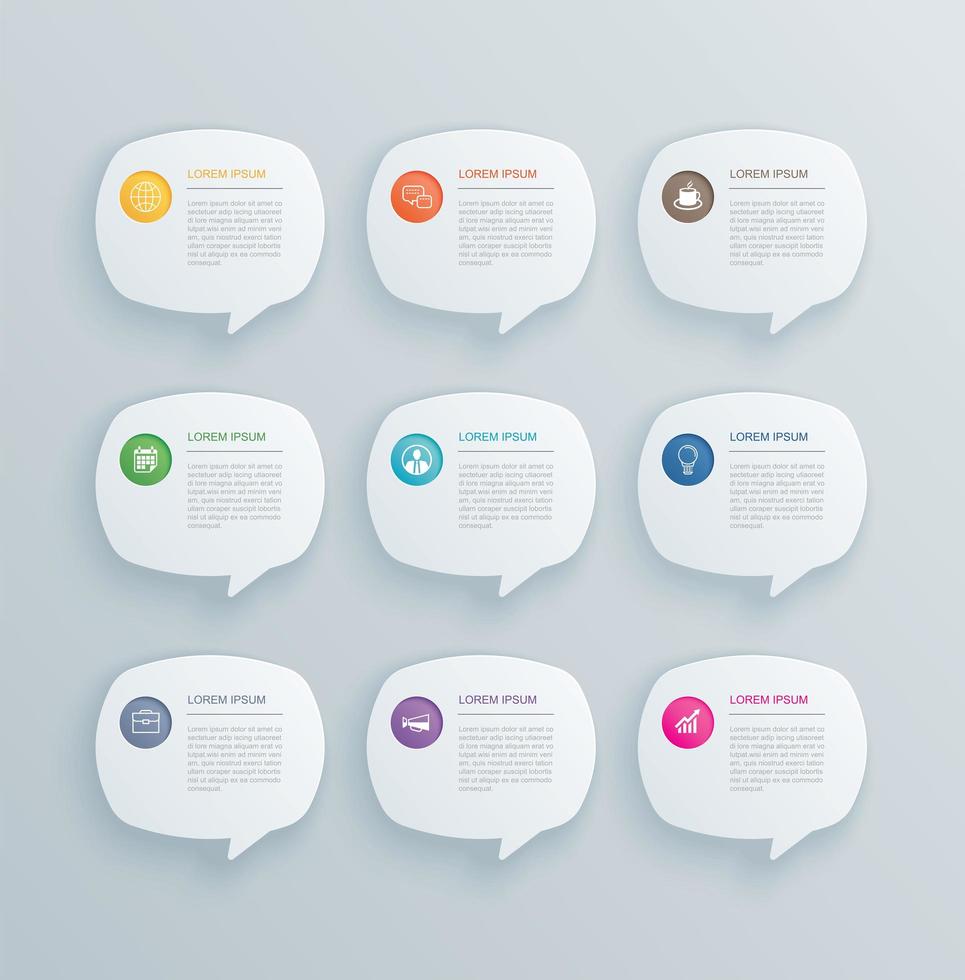 Speech bubbles data steps vector