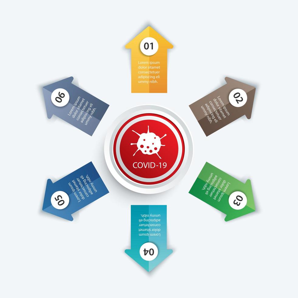 6 infographic circle and arrows  vector