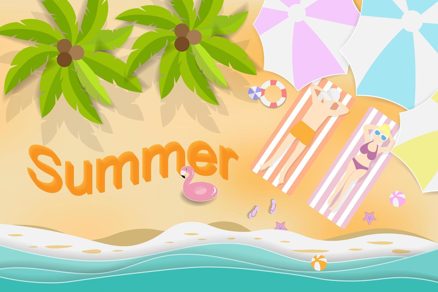 Summer design concept with umbrellas vector