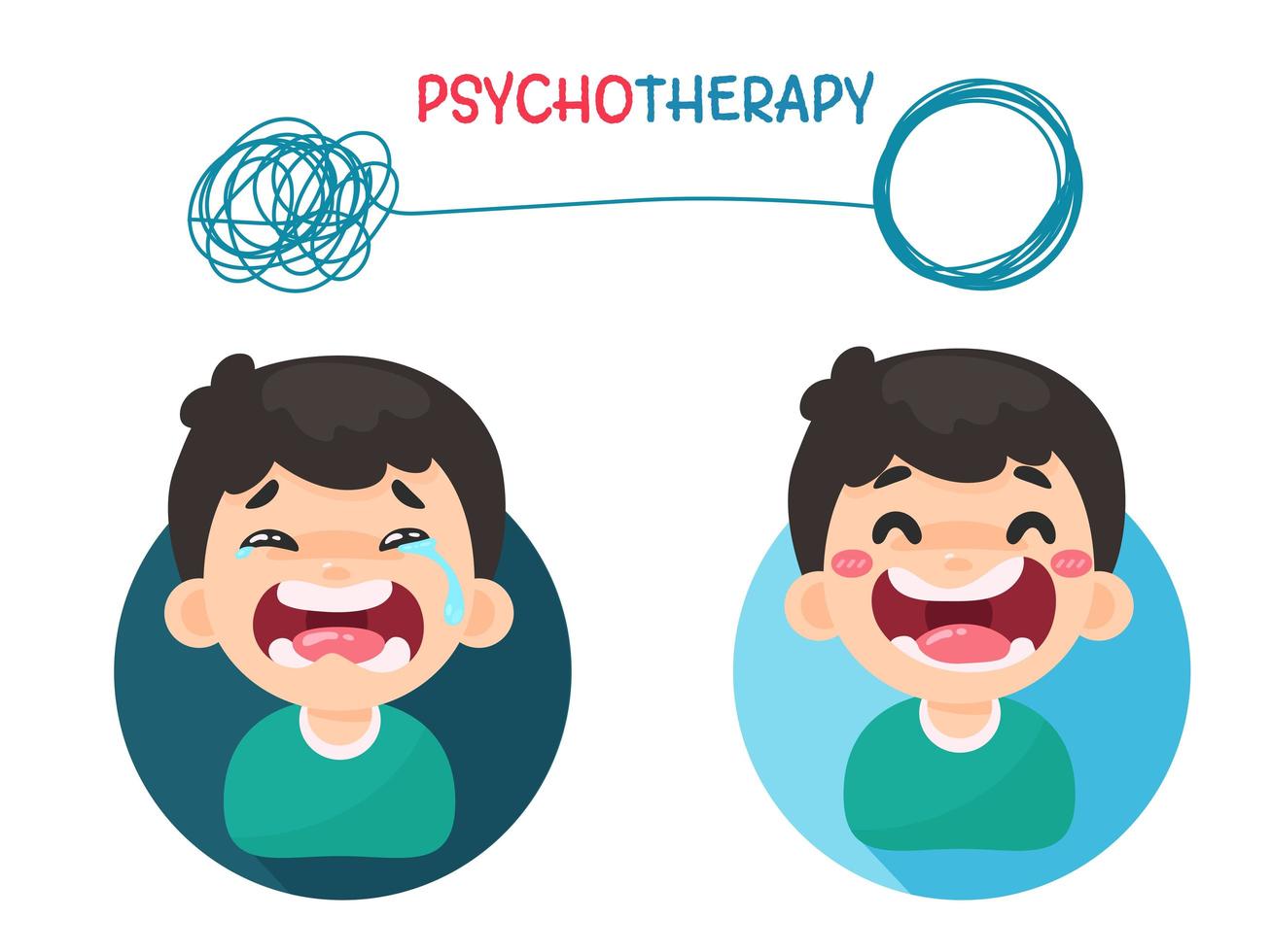 Psychotherapy thoughts with mood swings vector