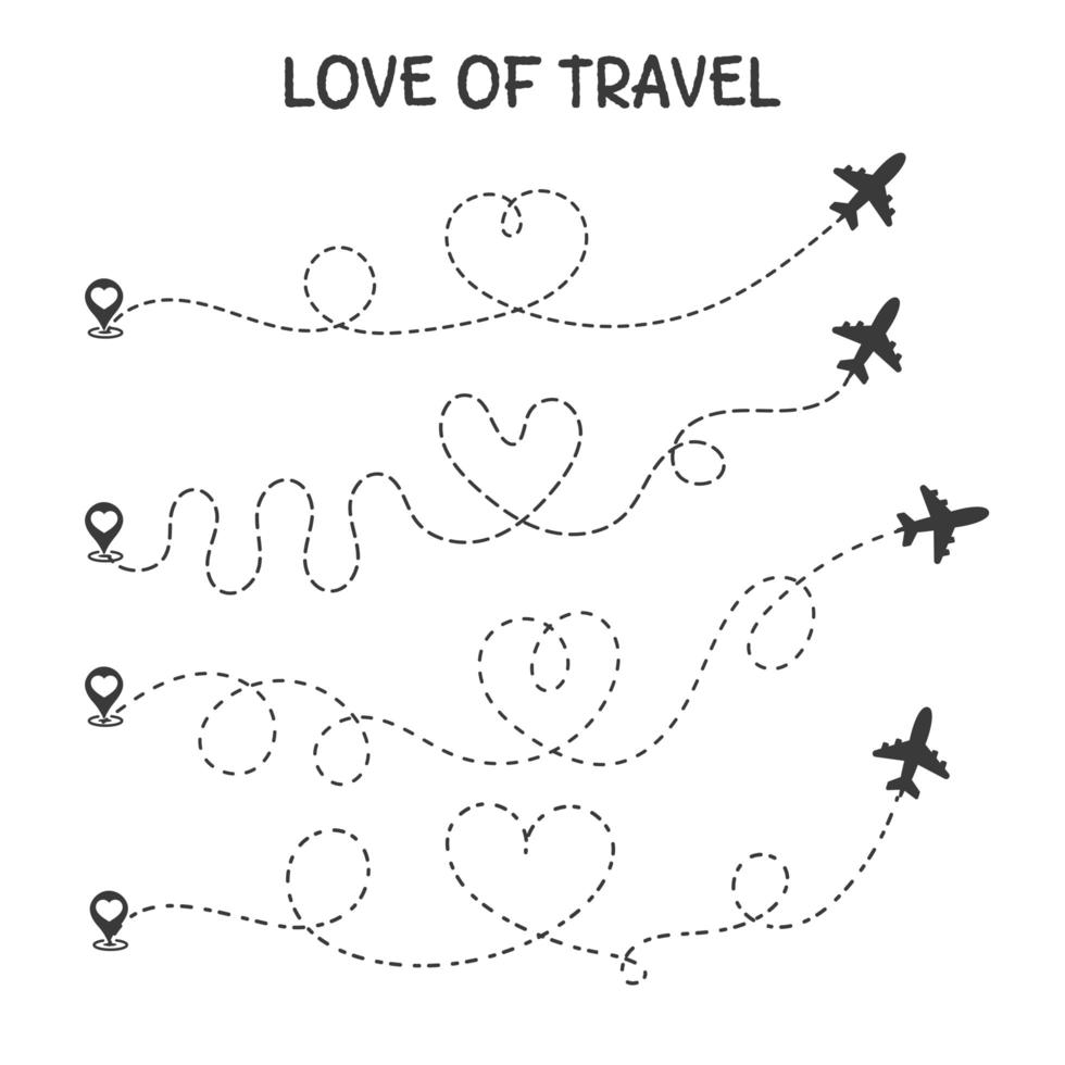 Love to travel icons vector