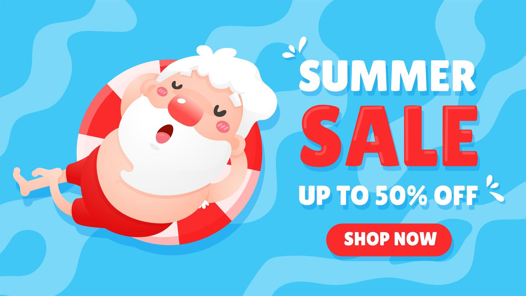 venta de verano con santa claus vector