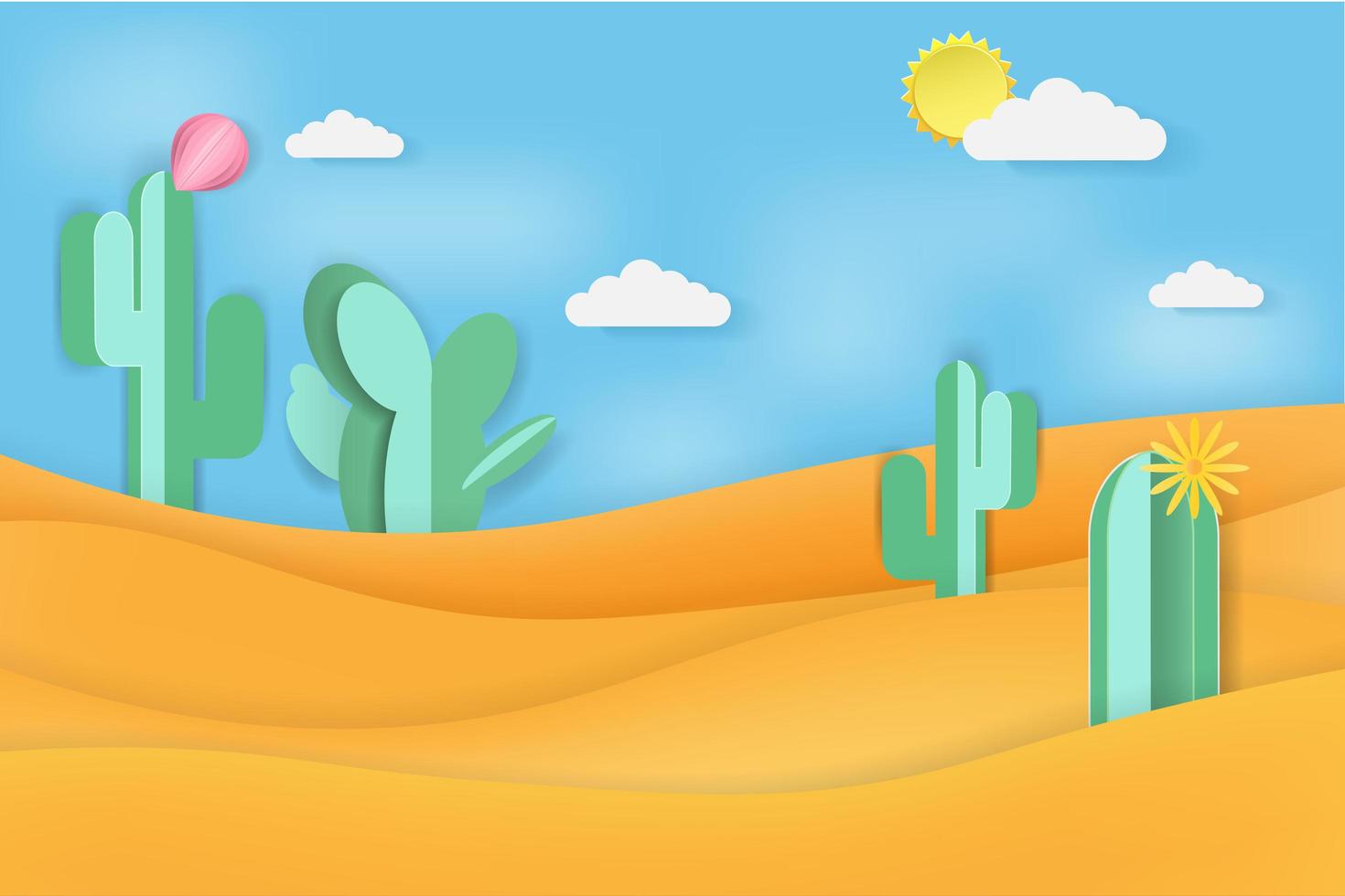 cactus en el desierto vector