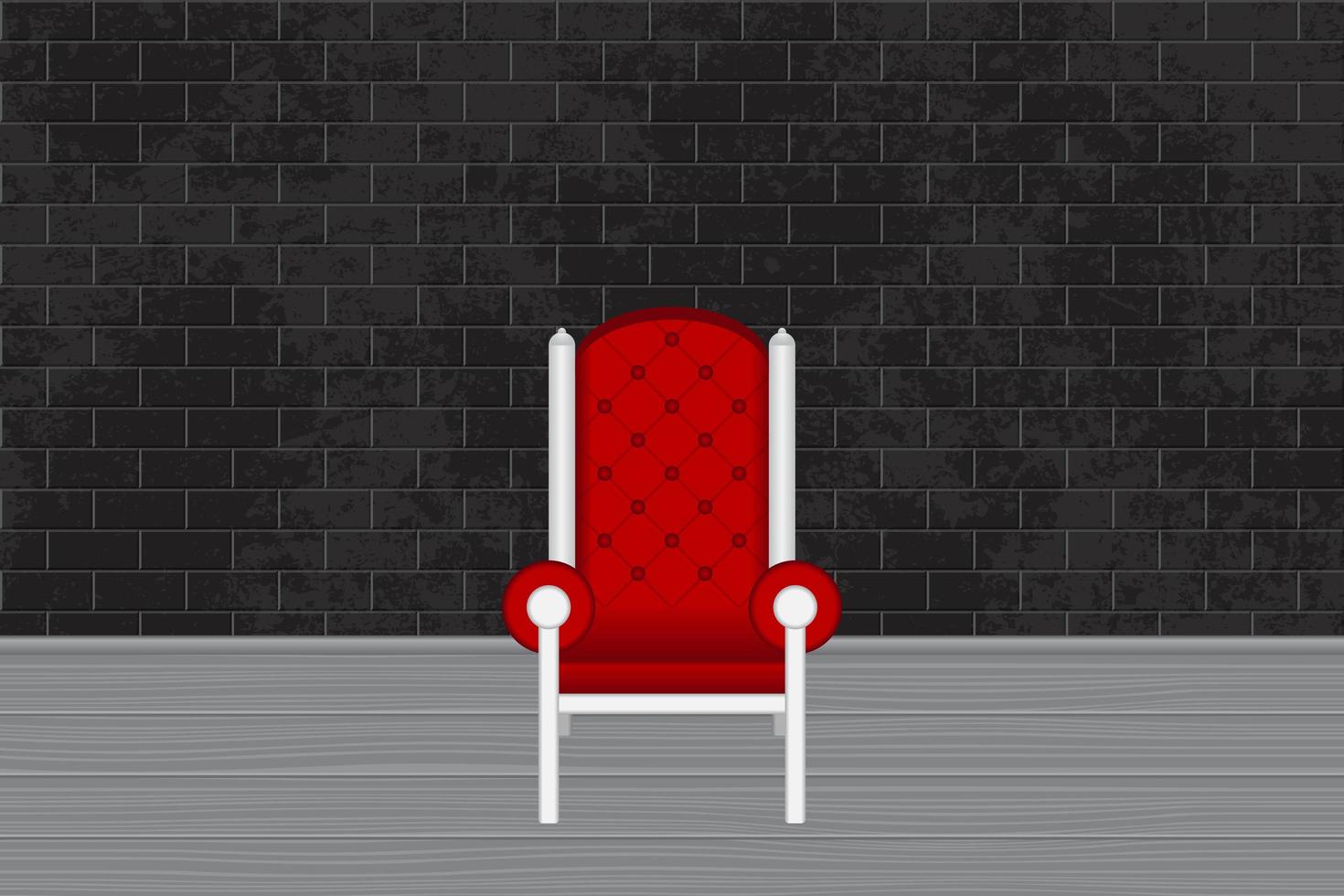 Photo Studio with Red Chair and Gray Brick Wall vector