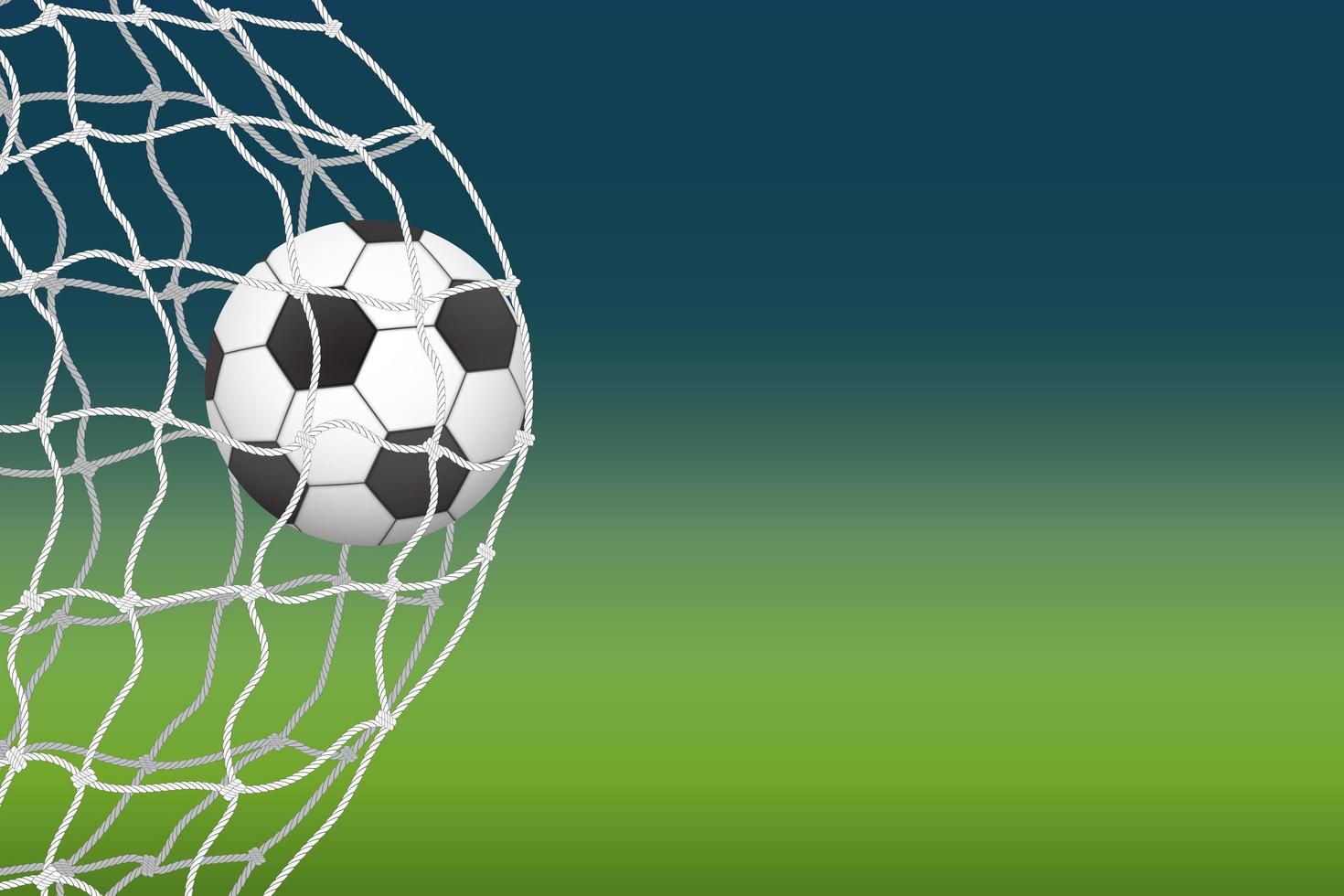 Soccer Ball Entering Netted Goal vector