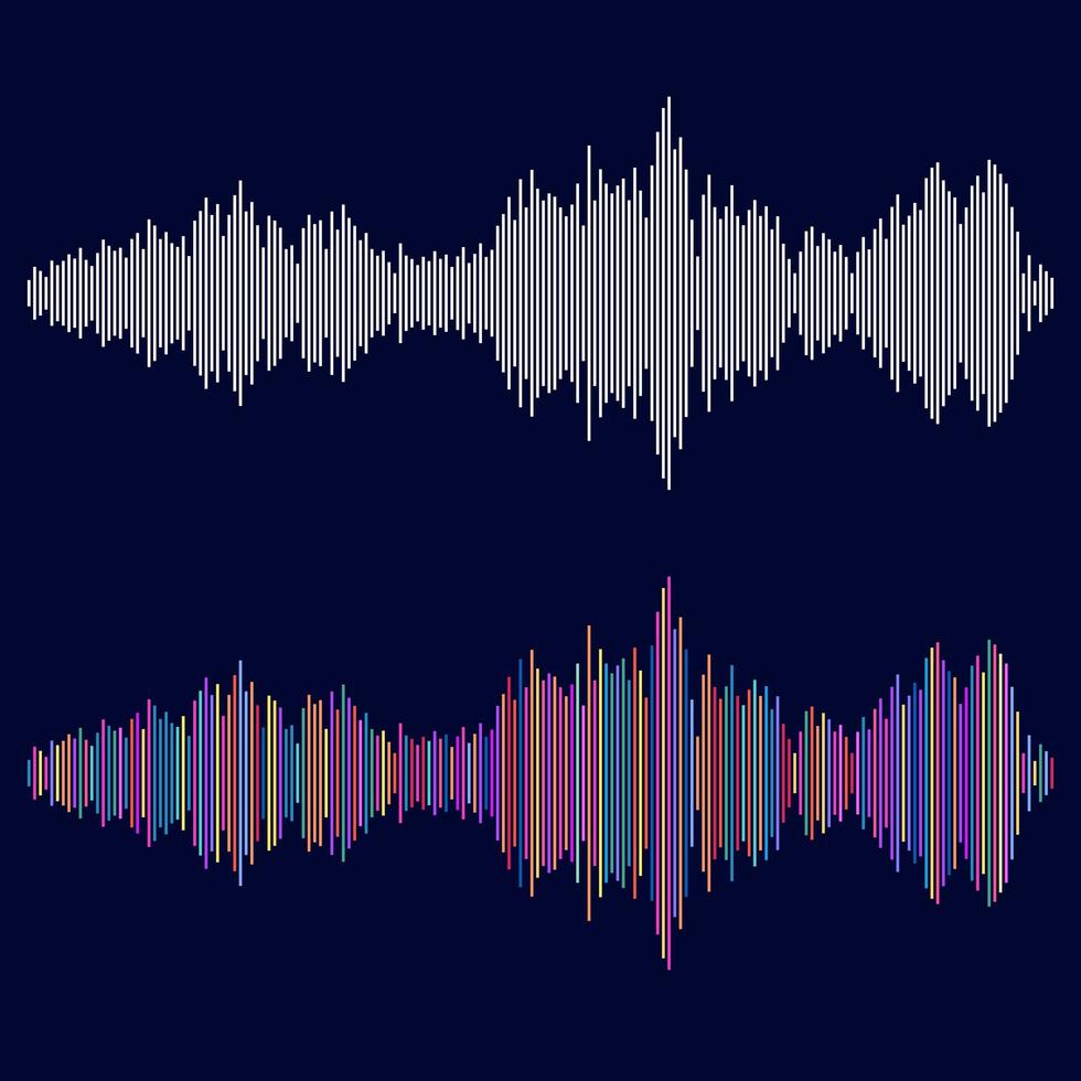 Sound Waves Set Multicolor vector