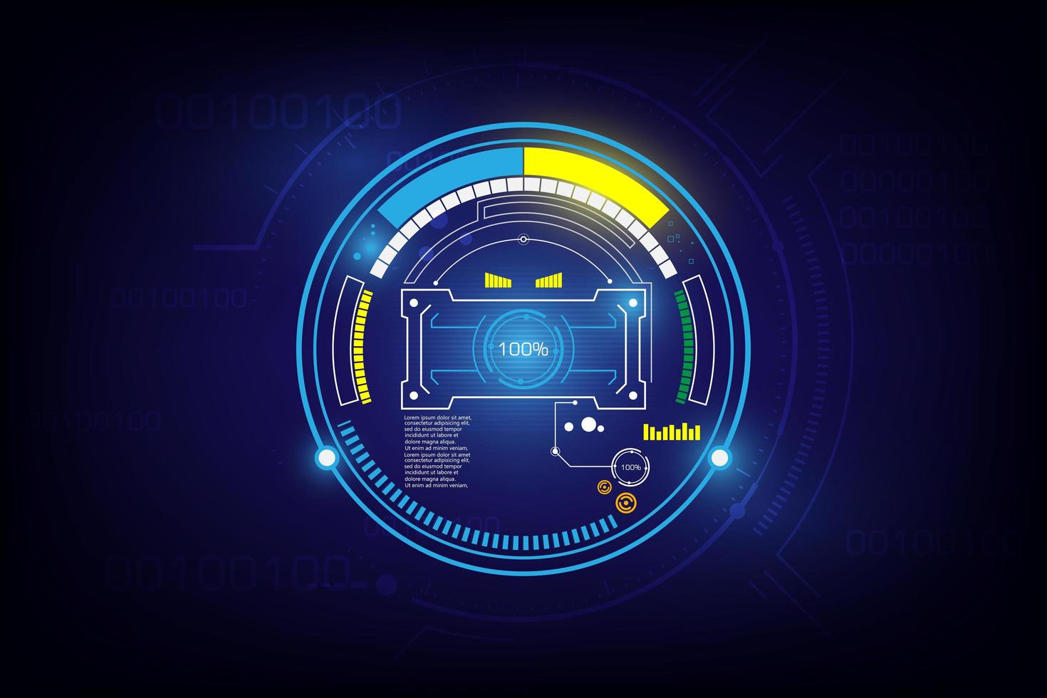 Futuristic sci-fi loading screen design vector