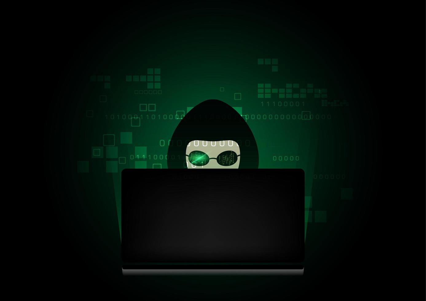 Computer hacker technology design vector