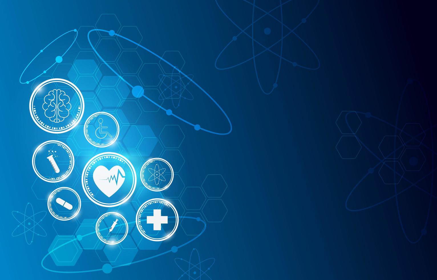 Circular medical icon innovation design vector
