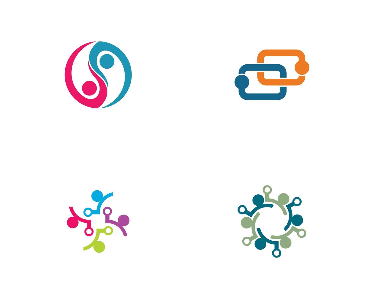conjunto de logotipo de enlace comunitario vector