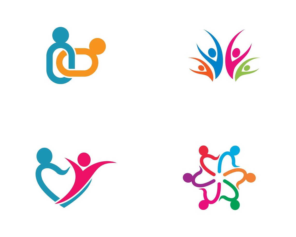 Community colorful connection logo set  vector