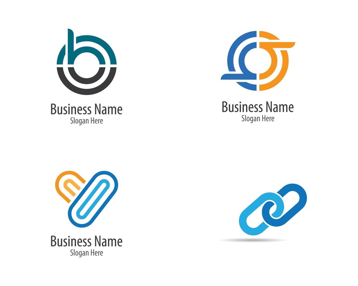 Corporate minimalist logo set vector