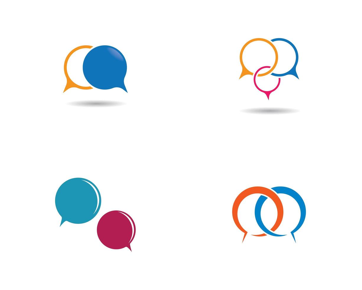 Colored speech bubble logo set vector